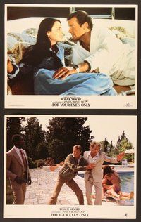 7g712 FOR YOUR EYES ONLY 2 LCs '81 Carole Bouquet & Roger Moore as James Bond 007!