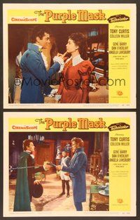 7g744 PURPLE MASK 2 LCs '55 Tony Curtis w/pretty Colleen Miller!