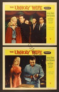 7g758 UNHOLY WIFE 2 LCs '57 sexy bad girl Diana Dors, Rod Steiger!