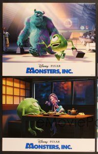 7g021 MONSTERS, INC. 9 color 11x14 stills '01 best Disney & Pixar computer animated CGI cartoon!