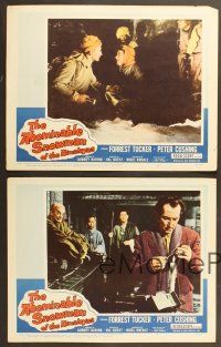 7g614 ABOMINABLE SNOWMAN OF THE HIMALAYAS 4 LCs '57 Peter Cushing, the dreaded man-beast of Tibet!