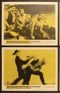7g520 BADMAN'S COUNTRY 6 LCs '58 George Montgomery as Pat Garrett, Buster Crabbe as Wyatt Earp!