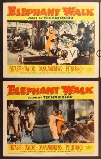 7g623 ELEPHANT WALK 4 LCs '54 sexy Elizabeth Taylor, Dana Andrews & Peter Finch in India!