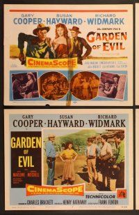7g131 GARDEN OF EVIL 8 LCs '54 cool art of Gary Cooper, sexy Susan Hayward & Richard Widmark!