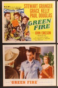 7g141 GREEN FIRE 8 LCs '54 beautiful Grace Kelly & Stewart Granger, Paul Douglas!