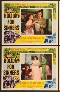 7g490 HOLIDAY FOR SINNERS 7 LCs '52 Gig Young, Keenan Wynn, Janice Rule, love wears a mask!
