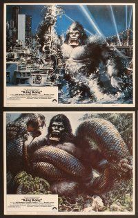 7g189 KING KONG 8 LCs '76 great images of Jessica Lange & BIG Ape + Berkey artwork!