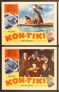 7g195 KON-TIKI 8 LCs '51 Thor Heyerdahl crosses the Pacific Ocean on a raft and lives!