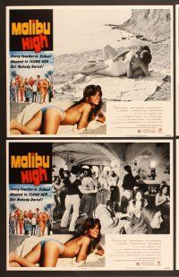 7g232 MALIBU HIGH 8 LCs '79 nobody dared flunk sexy half-clad beach girl Jill Lansing!