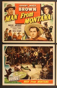 7g235 MAN FROM MONTANA 8 LCs '41 Johnny Mack Brown & Fuzzy Knight in cowboy western action!