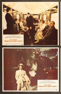 7g261 MURDER ON THE ORIENT EXPRESS 8 LCs '74 Agatha Christie, Albert Finney, Lauren Bacall!