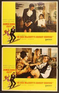 7g275 ON HER MAJESTY'S SECRET SERVICE 8 LCs '69 George Lazenby as James Bond, Telly Savalas!