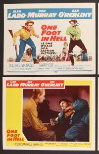 7g277 ONE FOOT IN HELL 8 LCs '60 Alan Ladd, Don Murray, hell came to town wearing a badge!