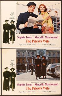 7g295 PRIEST'S WIFE 8 LCs '71 super sexy Sophia Loren, religious Marcello Mastroianni!
