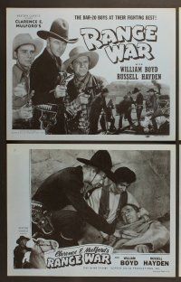 7g305 RANGE WAR 8 LCs R47 William Boyd as Hopalong Cassidy, Russell Hayden!