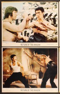 7g308 RETURN OF THE DRAGON 8 LCs '74 Bruce Lee classic, great image of Lee vs. Chuck Norris!