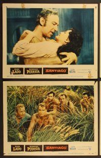 7g327 SANTIAGO 8 LCs '56 Alan Ladd & Rossana Podesta in the jungle, Lloyd Nolan!