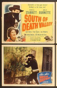 7g363 SOUTH OF DEATH VALLEY 8 LCs '49 Charles Starrett as the Durango Kid, Smiley Burnette!