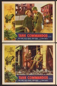 7g389 TANK COMMANDOS 8 LCs '59 Wally Campo, AIP, cool WWII tank border art!