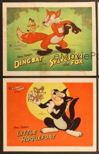 7g643 TERRY-TOON 4 LCs '46 cartoon art, Dingbat & Sylvester the Fox, Little Roquefort!