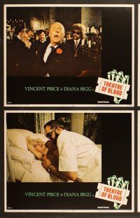7g394 THEATRE OF BLOOD 8 LCs '73 great images of psychotic actor Vincent Price!