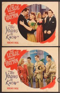 7g646 TOO YOUNG TO KNOW 4 LCs '45 sexy Joan Leslie, Robert Hutton, Dolores Moran!