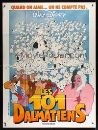 7h556 ONE HUNDRED & ONE DALMATIANS French 1p R73 most classic Walt Disney canine family cartoon!