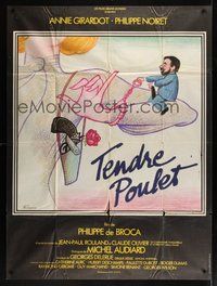 7h417 DEAR INSPECTOR French 1p '78 Philippe de Broca's Tendre Poulet, cool art by Ferracci!