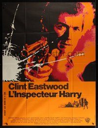 7h420 DIRTY HARRY French 1p '72 great c/u of Clint Eastwood pointing gun, Don Siegel crime classic!