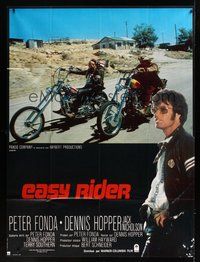 7h427 EASY RIDER French 1p R72 Peter Fonda, motorcycle biker classic directed by Dennis Hopper!