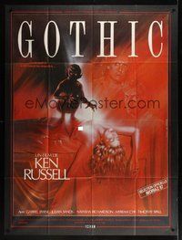 7h465 GOTHIC French 1p '87 Ken Russell, different art of demon & naked girl by Raffin!