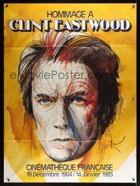 7h478 HOMMAGE A CLINT EASTWOOD French 1p '84 wonderful headshot artwork of the man himself!