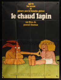 7h506 LE CHAUD LAPIN French 1p '74 wacky art of rabbit & half-naked girl by Jean-Claude Labret!