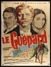 7h509 LEOPARD French 1p '63 Visconti's Il Gattopardo, Burt Lancaster, different art by Gonzalez!