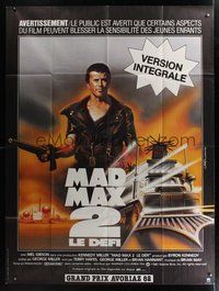 7h521 MAD MAX 2: THE ROAD WARRIOR French 1p R83 different art of Mel Gibson returning as Mad Max!