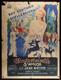 7h524 MADEMOISELLE HAS FUN French 1p '48 Jean Boyer's Mademoiselle s'amuse, art by Guy Gerard Noel