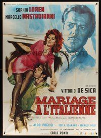 7h528 MARRIAGE ITALIAN STYLE French 1p '64 de Sica's Matrimonio all'Italiana, Loren, Mastroianni