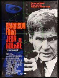 7h564 PATRIOT GAMES French 1p '92 Harrison Ford is Jack Ryan, from Tom Clancy novel!