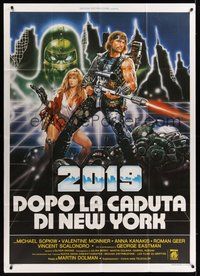 7h068 AFTER THE FALL OF NEW YORK Italian 1p '84 mankind will prevail if it can survive year 2019!