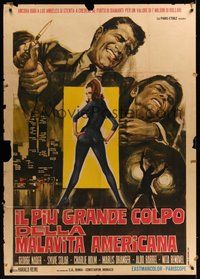 7h083 DEATH & DIAMONDS Italian 1p '68 art of George Nader fighting guy with knife + sexy girl!