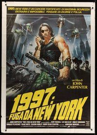 7h093 ESCAPE FROM NEW YORK Italian 1p '81 Carpenter, art of Russell by decapitated Lady Liberty!