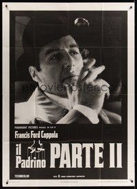 7h098 GODFATHER PART II Italian 1p '75 great different image of Al Pacino, Francis Ford Coppola!
