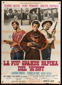 7h103 HALLELUJA FOR DJANGO Italian 1p '67 cool art of cowboys & priest with gun by Symeoni!