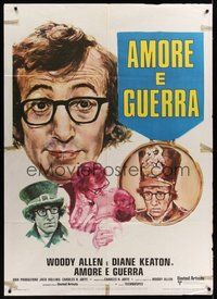 7h120 LOVE & DEATH Italian 1p '75 different artwork of Woody Allen & Diane Keaton!