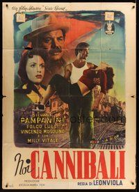 7h129 NOI CANNIBALI Italian 1p '53 Silvana Pampanini, Milly Vitale, directed by Antonio Leonviola!