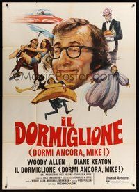 7h147 SLEEPER Italian 1p '74 Woody Allen, Diane Keaton, wacky futuristic comedy, art by Ciriello!