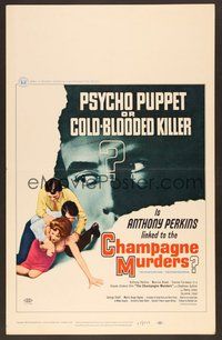 7h193 CHAMPAGNE MURDERS WC '67 Claude Chabrol's Le Scandale, Anthony Perkins is a psycho puppet!