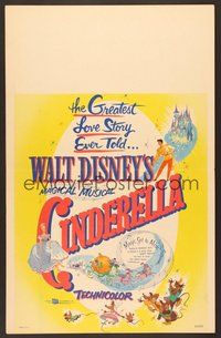 7h198 CINDERELLA WC R57 Walt Disney classic romantic musical fantasy cartoon!