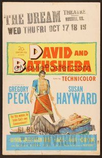 7h205 DAVID & BATHSHEBA WC '51 Biblical Gregory Peck broke God's commandment for Susan Hayward!