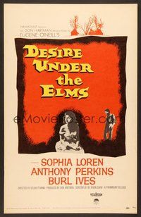 7h206 DESIRE UNDER THE ELMS WC '58 sexy Sophia Loren, Anthony Perkins, from Eugene O'Neill play!